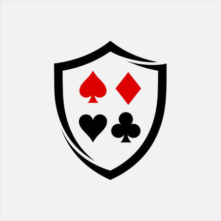 Gambling logo with shield concept, Gambling Guard vectorのイラスト素材