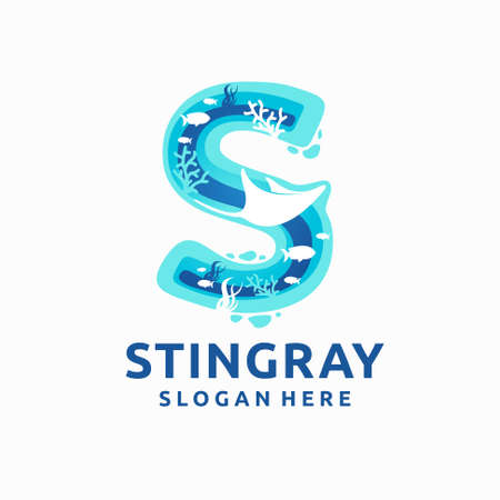 Stingray logo with letter S conceptのイラスト素材