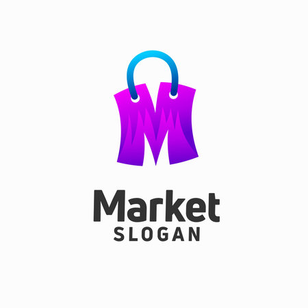 Market logo with letter M conceptのイラスト素材