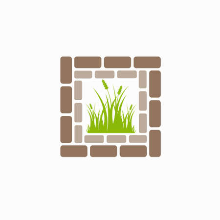 Brick paving logo with square conceptのイラスト素材