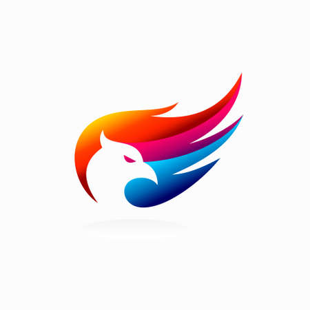 Eagle logo with colorful conceptのイラスト素材