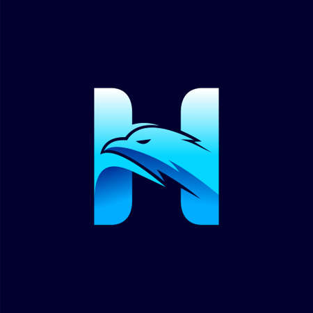 Hawk logo with letter H conceptのイラスト素材