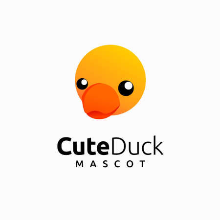 Cute duck mascot with simple conceptのイラスト素材