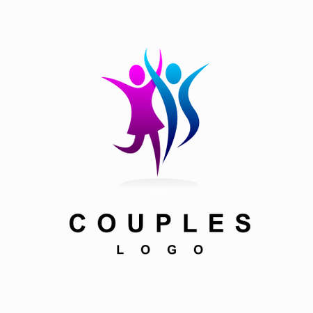 Couples logo, women and man figureのイラスト素材