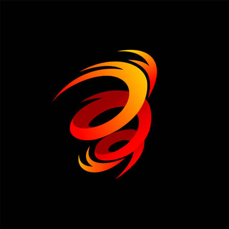 Hurricane vector logo with fire elementのイラスト素材