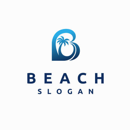 Beach logo with letter B conceptのイラスト素材