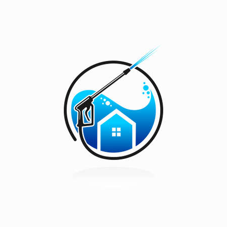 Power wash logo with circle conceptのイラスト素材