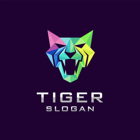 Tiger logo with geometric conceptのイラスト素材