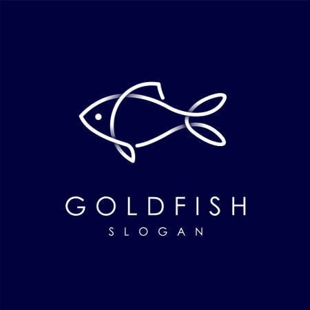 Goldfish logo with line art conceptのイラスト素材