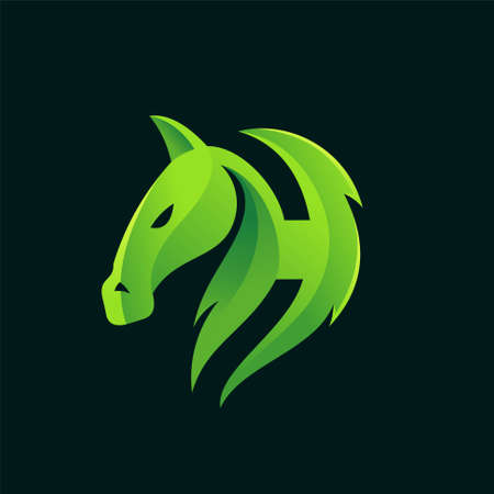 Horse logo with letter H conceptのイラスト素材