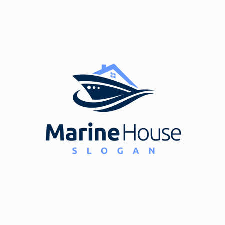 Marine house logo with ship conceptのイラスト素材
