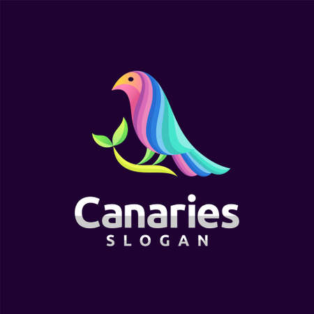 canaries logo with colorfull conceptのイラスト素材