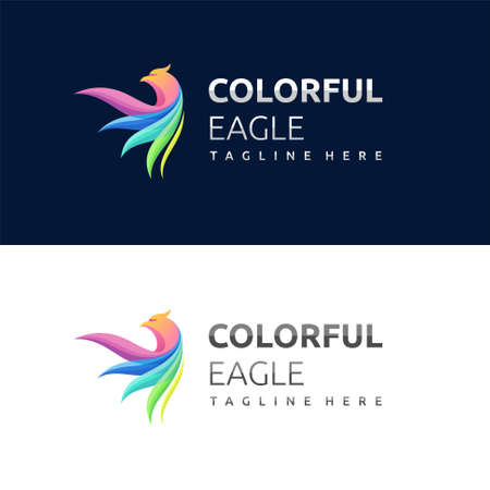 Eagle logo with colorfull conceptのイラスト素材