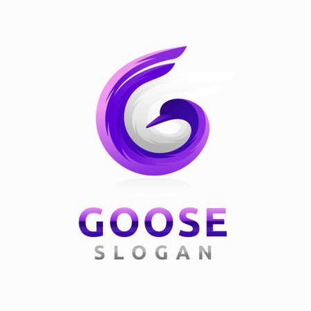 Goose logo with letter G conceptのイラスト素材