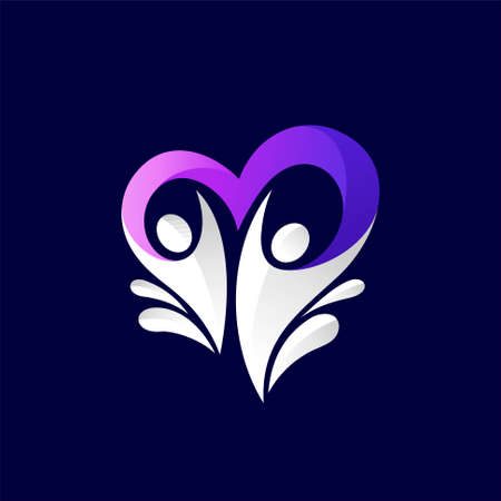 Milk lovers logo with people conceptのイラスト素材