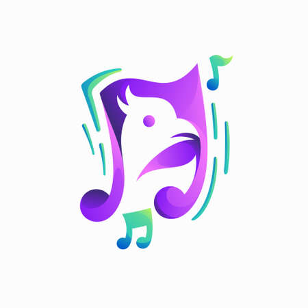 bird tone logo with gradient color conceptのイラスト素材