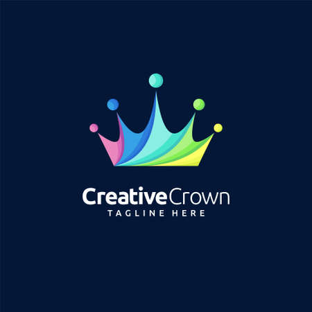 Creative crown logo with colorfull conceptのイラスト素材