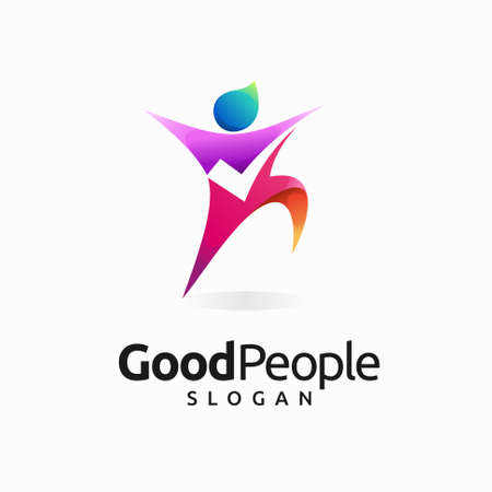 good people logo with check mark conceptのイラスト素材