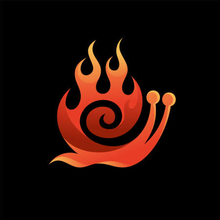 snail vector with fire conceptのイラスト素材