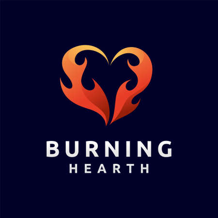 love fire logo with gradient color conceptのイラスト素材