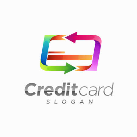 Credit card logo with arrow conceptのイラスト素材
