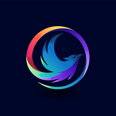 phoenix logo with gradient color conceptのイラスト素材