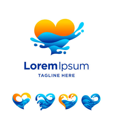 sunset lover logo, with multiple conceptのイラスト素材