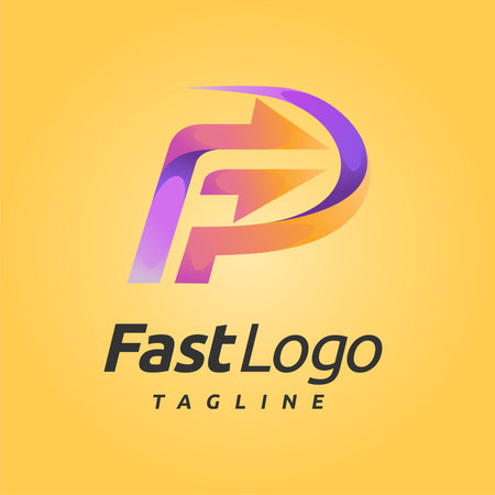 fast logo with letter f conceptのイラスト素材