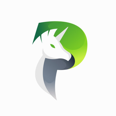 pegasus logo with letter p conceptのイラスト素材