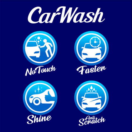 car wash icon with multiple conceptのイラスト素材