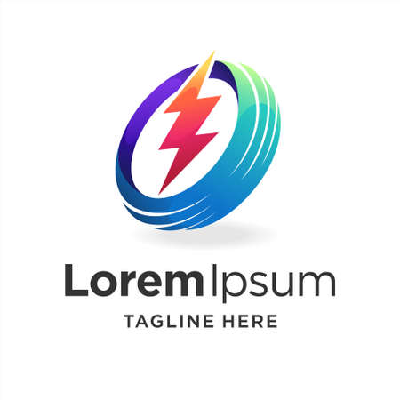 tires and electricity logo designのイラスト素材
