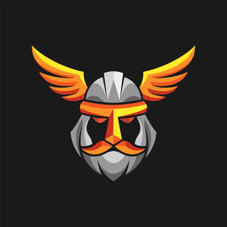 viking logo with wings conceptのイラスト素材