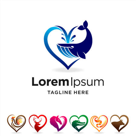 Animal lover logo with multiple conceptのイラスト素材