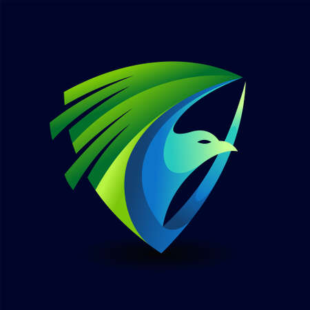 eagle logo with shield conceptのイラスト素材