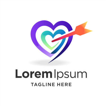 target logo with love conceptのイラスト素材