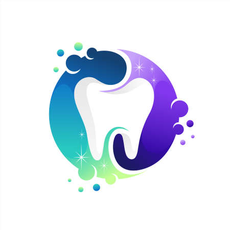 toothpaste logo with gradient color conceptのイラスト素材