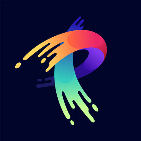paint brush logo with letter P conceptのイラスト素材
