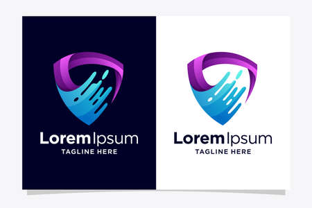 shield logo with water conceptのイラスト素材