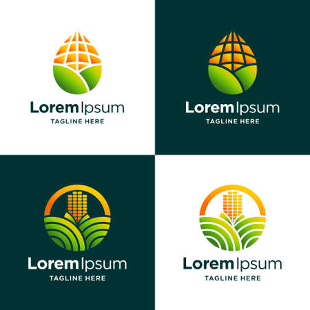 cornfield logo with simple conceptのイラスト素材