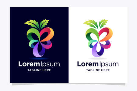 grapes logo with gradient color conceptのイラスト素材