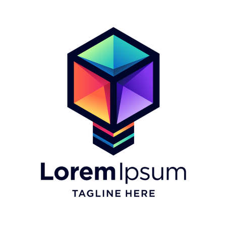 smart icon logo with hexagon conceptのイラスト素材