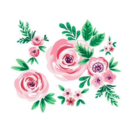 rose flower vector with multiple conceptのイラスト素材