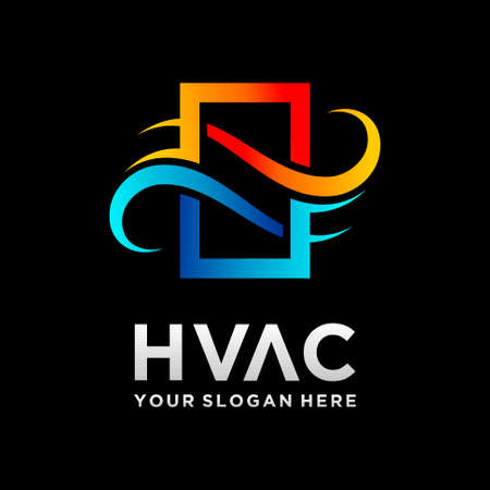 HVAC logo with window conceptのイラスト素材