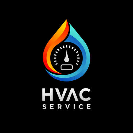 HVAC logo with temperature conceptのイラスト素材