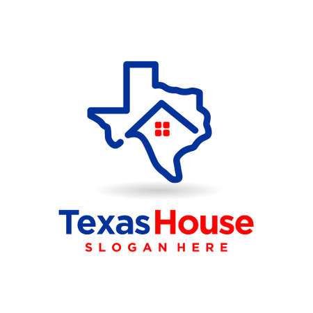 texas map logo with home conceptのイラスト素材