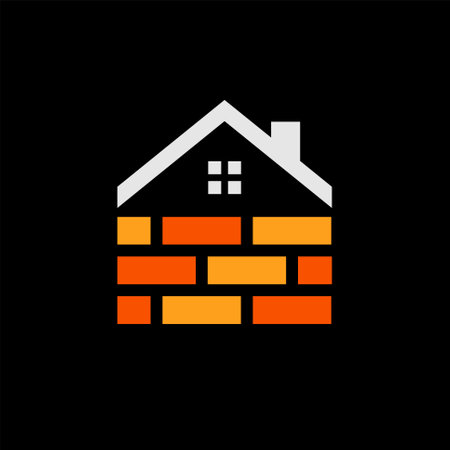 Brick logo with home conceptのイラスト素材