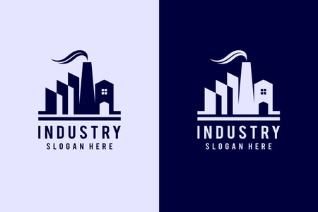 factory logo with industry conceptのイラスト素材