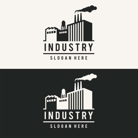 factory logo template with perspective conceptのイラスト素材