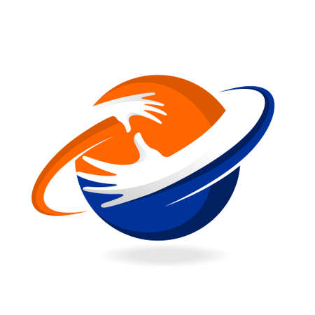 Child care logo with circle conceptのイラスト素材