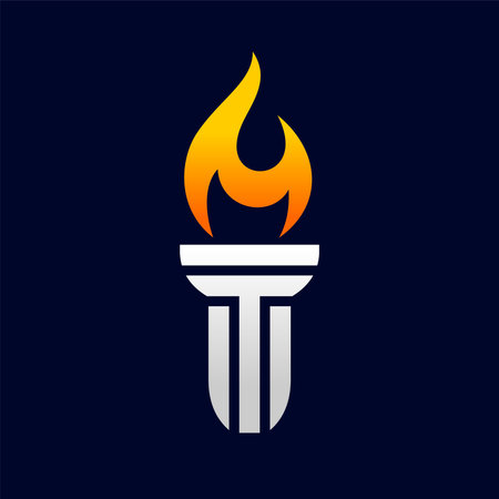 Torch logo with letter T conceptのイラスト素材